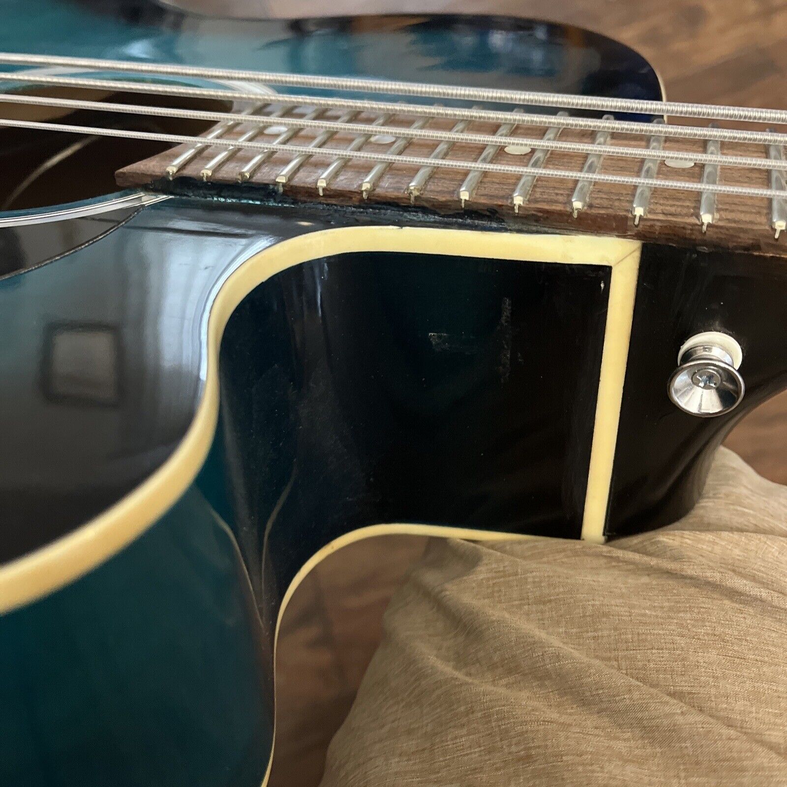 19 Tone Microtonal Acoustic Electric Bass Guitar 34 Fret Modified BC Rich OOAK 18