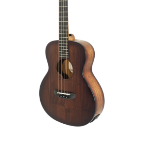 Haze 37"Solid Koa Top Height Adjustable Saddle Acoustic Bass Guitar-HZMINISEBKOA - Image 4