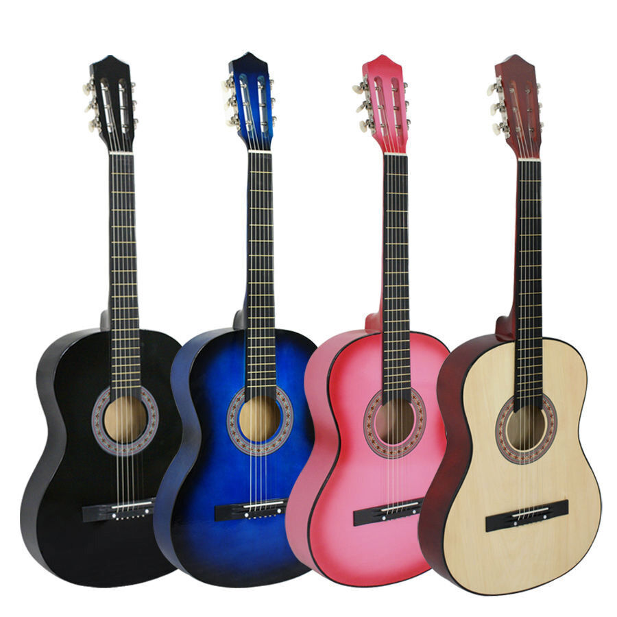 38″ Acoustic Guitar with Bag, Strap, Pick Multi Color Right Hand Beginner Guitar 1