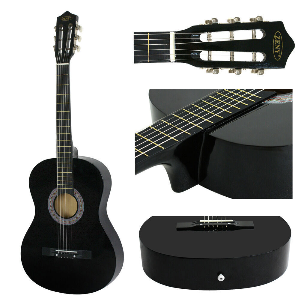 38″ Acoustic Guitar with Bag, Strap, Pick Multi Color Right Hand Beginner Guitar – Black 4