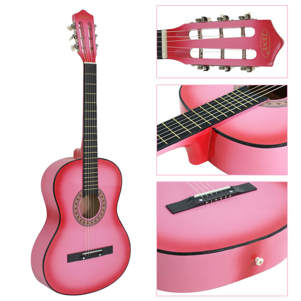 38″ Acoustic Guitar with Bag, Strap, Pick Multi Color Right Hand Beginner Guitar 9