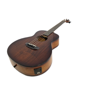 Haze 37"Solid Koa Top Height Adjustable Saddle Acoustic Bass Guitar-HZMINISEBKOA - Image 6