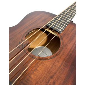 Haze 37"Solid Koa Top Height Adjustable Saddle Acoustic Bass Guitar-HZMINISEBKOA - Image 9