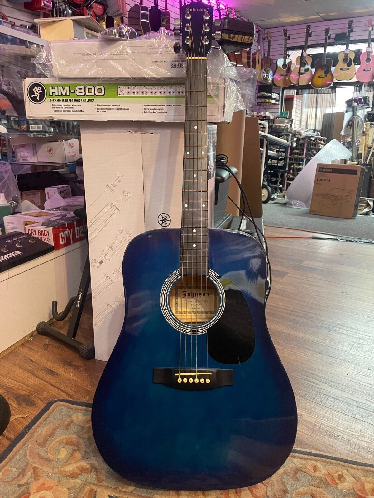 Johnson Blue Acoustic Guitar 1