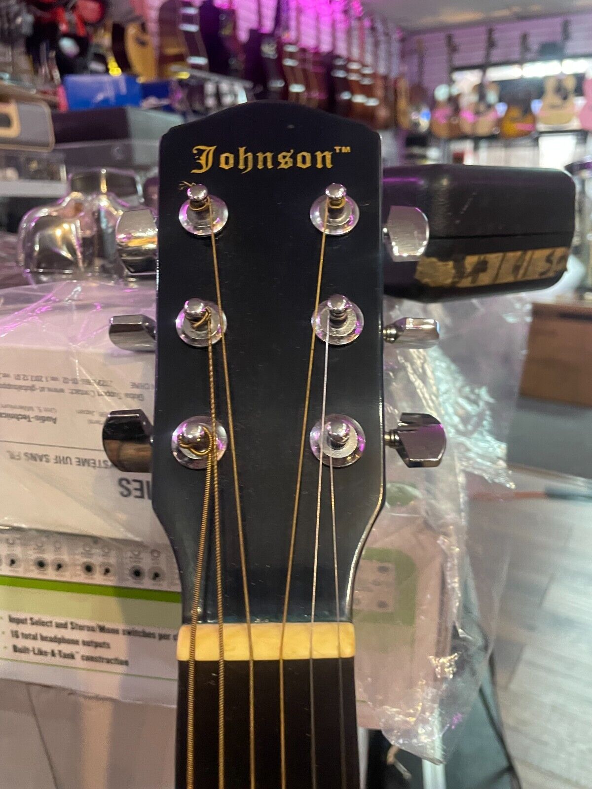 Johnson Blue Acoustic Guitar 3