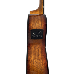 Haze 37"Solid Koa Top Height Adjustable Saddle Acoustic Bass Guitar-HZMINISEBKOA - Image 15