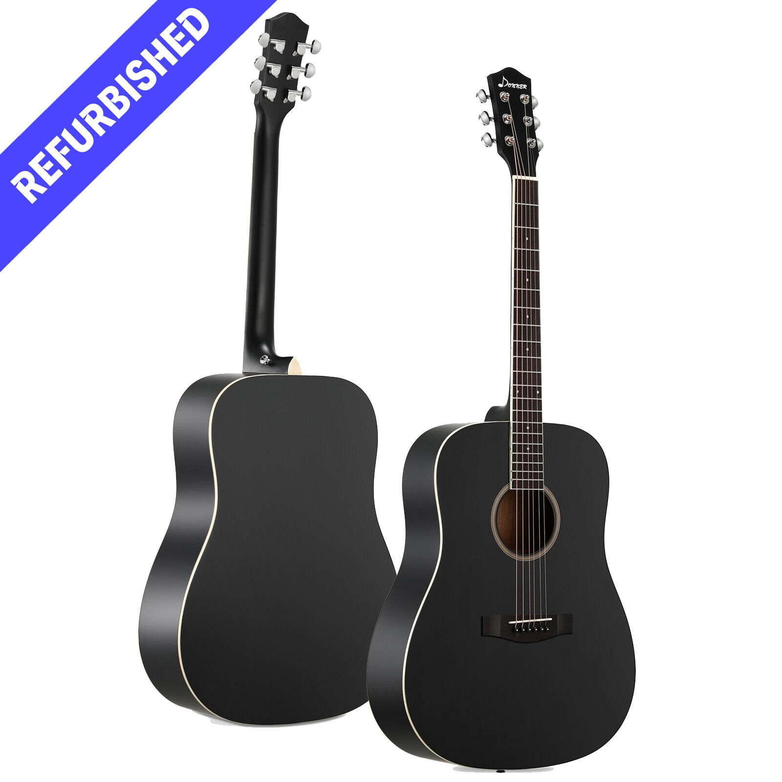Donner DAG-1B Acoustic Guitar Full Size 41″ Cutaway Mahogany +Bag Strap | Refurb 1