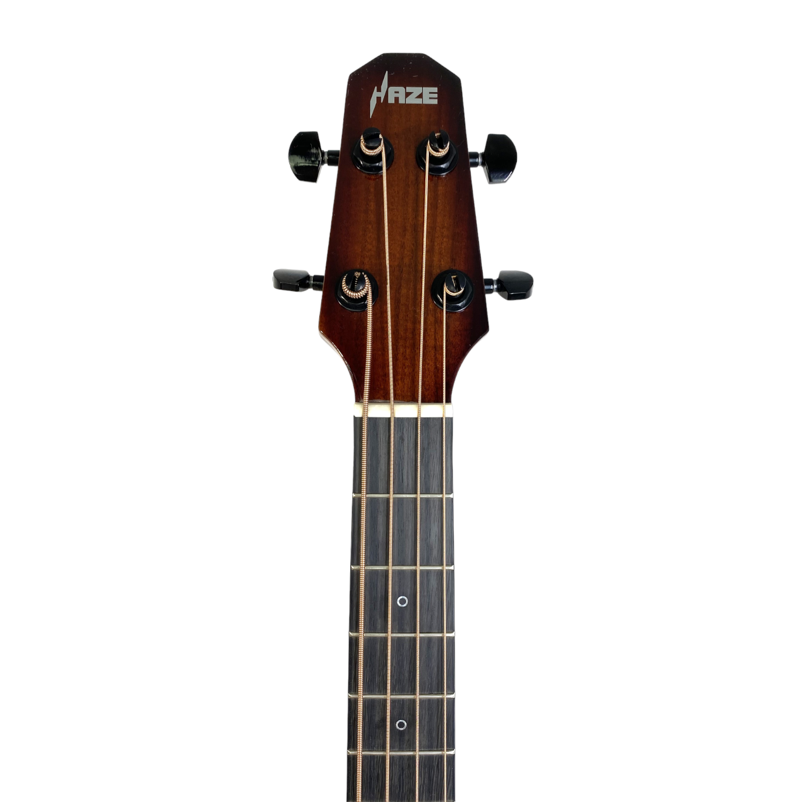 Haze 37″Solid Koa Top Height Adjustable Saddle Acoustic Bass Guitar-HZMINISEBKOA 18