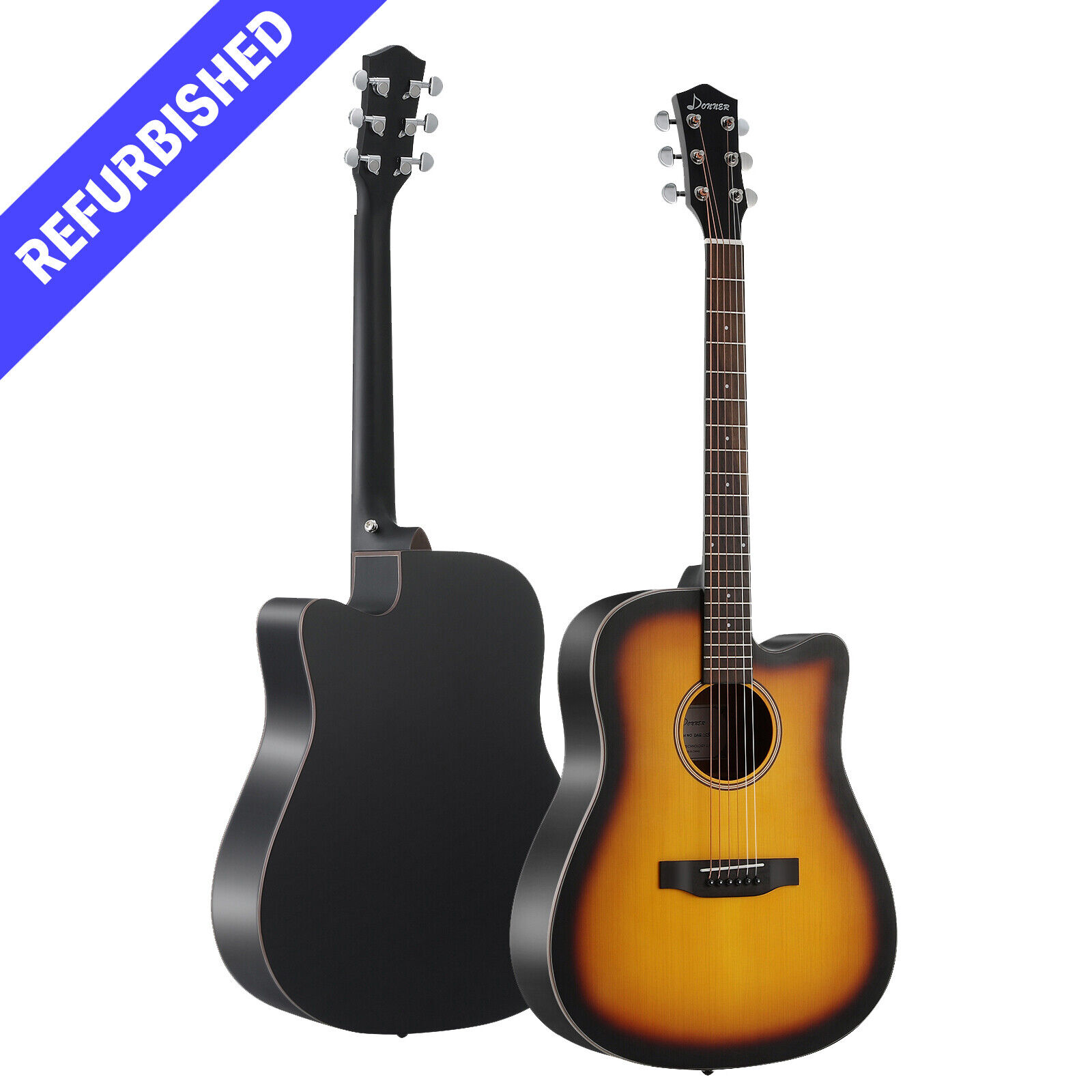 Donner DAG-1C Acoustic Guitar 41″ Full Size Cutaway Mahogany Wood + Bag | Refurb 1