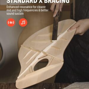 Donner DAG-1B Acoustic Guitar Full Size 41" Cutaway Mahogany +Bag Strap | Refurb - Image 6