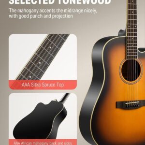 Donner DAG-1C Acoustic Guitar 41" Full Size Cutaway Mahogany Wood + Bag | Refurb - Image 4
