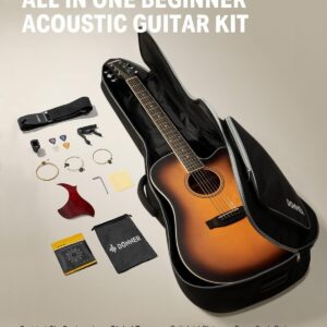 Donner DAG-1C Acoustic Guitar 41" Full Size Cutaway Mahogany Wood + Bag | Refurb - Image 6