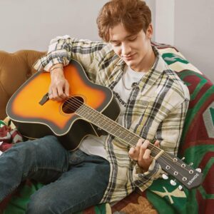 Donner DAG-1C Acoustic Guitar 41" Full Size Cutaway Mahogany Wood + Bag | Refurb - Image 7