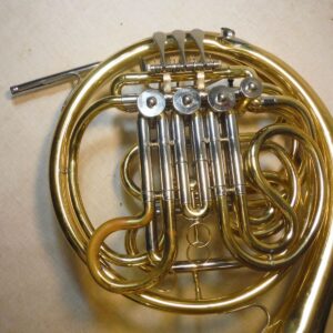 JUPITER JHR-852 DOUBLE FRENCH HORN BRASS WORKING GOOD W/DENTS CASE MOUTHPIECE - Image 3