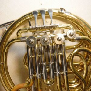 JUPITER JHR-852 DOUBLE FRENCH HORN BRASS WORKING GOOD W/DENTS CASE MOUTHPIECE - Image 4