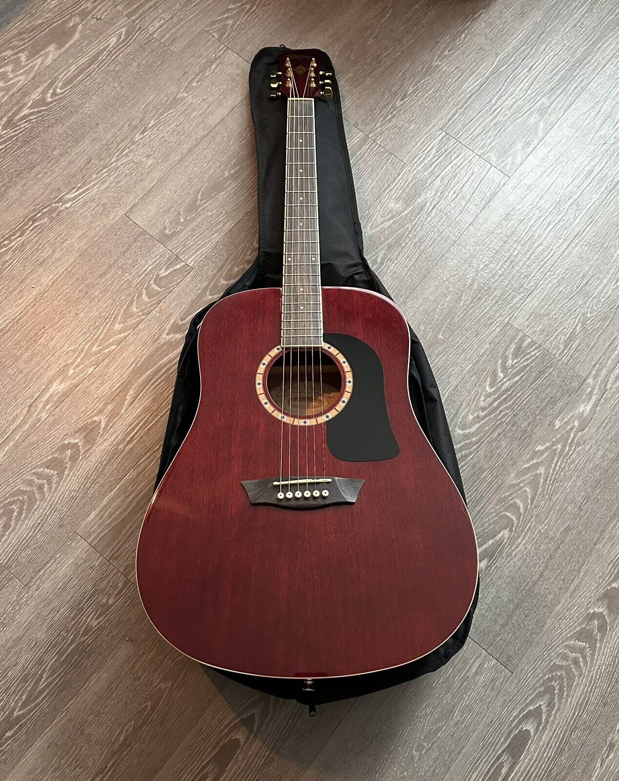 Washburn Guitar Bundle WD100DL Dreadnought Mahogany Acoustic Guitar 1