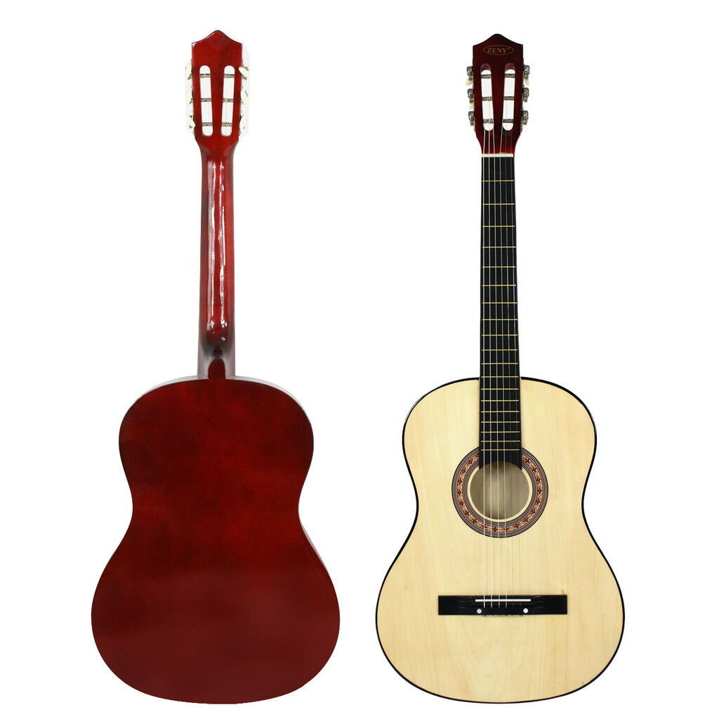 38″ Wooden Beginners Acoustic Guitar With Guitar Case,Strap and Pick Natural 3
