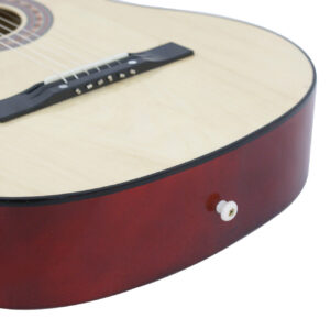 38" Wooden Beginners Acoustic Guitar With Guitar Case,Strap and Pick Natural - Image 5