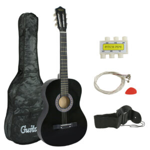 38" Full Size Acoustic Guitar Adult Kids Beginners Black Guitar with Guitar Pick - Image 2