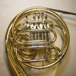 JUPITER JHR-852 DOUBLE FRENCH HORN BRASS WORKING GOOD W/DENTS CASE MOUTHPIECE - Image 6