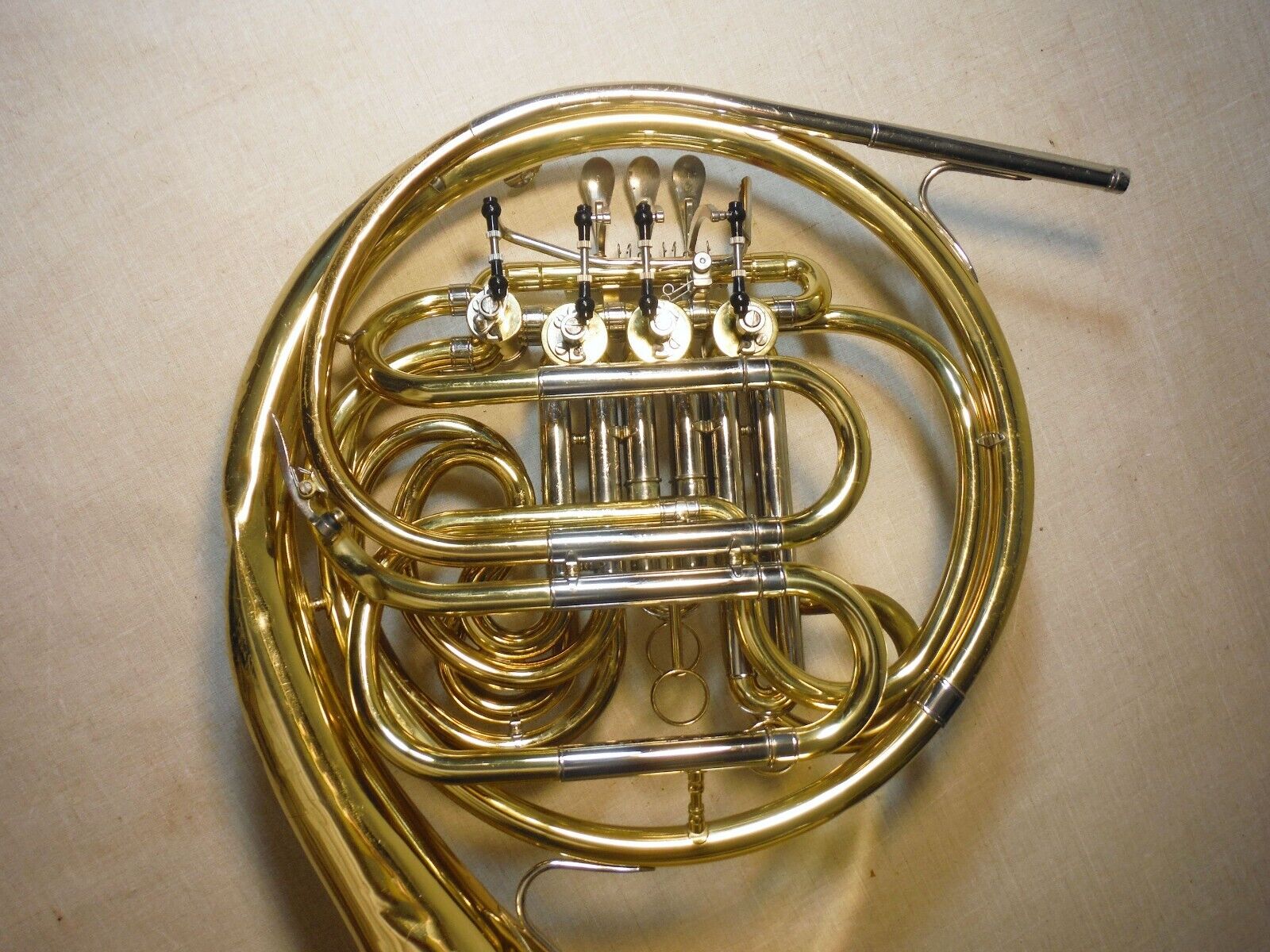 JUPITER JHR-852 DOUBLE FRENCH HORN BRASS WORKING GOOD W/DENTS CASE MOUTHPIECE 6