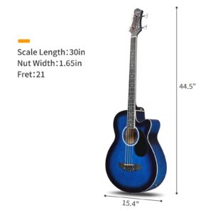 Glarry GMB101 4 string Electric Acoustic Bass Guitar w/ 4-Band Equalizer EQ7545R - Image 10