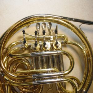 JUPITER JHR-852 DOUBLE FRENCH HORN BRASS WORKING GOOD W/DENTS CASE MOUTHPIECE - Image 7