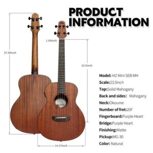 Acoustic Bass Guitar- Haze 37"Solid Koa Top Height Adjustable Saddle - Image 10