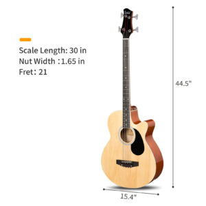 Glarry GMB101 4 string Electric Acoustic Bass Guitar 4-Band Equalizer EQ-7545R - Image 20