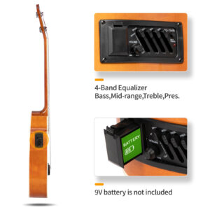 Glarry GMB101 4 string Electric Acoustic Bass Guitar 4-Band Equalizer EQ-7545R - Image 22