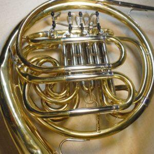 JUPITER JHR-852 DOUBLE FRENCH HORN BRASS WORKING GOOD W/DENTS CASE MOUTHPIECE - Image 8