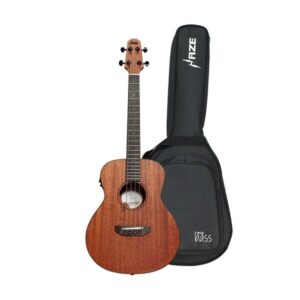 Acoustic Bass Guitar- Haze 37"Solid Koa Top Height Adjustable Saddle - Image 24