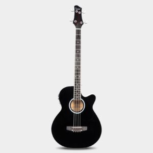 Glarry GMB101 Black 4 string Electric Acoustic Bass Guitar w/ 4-Band Equalizer - Image 2