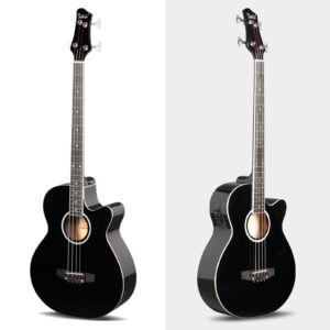 Glarry GMB101 Black 4 string Electric Acoustic Bass Guitar w/ 4-Band Equalizer - Image 3