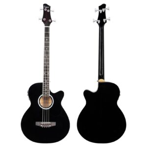 Glarry GMB101 Black 4 string Electric Acoustic Bass Guitar w/ 4-Band Equalizer - Image 4