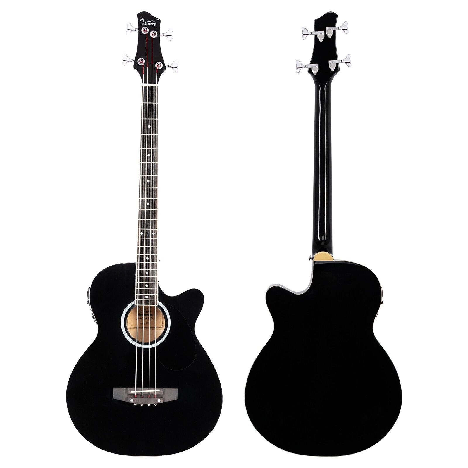 Glarry GMB101 Black 4 string Electric Acoustic Bass Guitar w/ 4-Band Equalizer 4