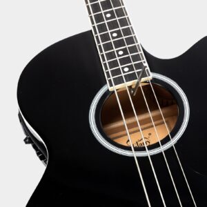 Glarry GMB101 Black 4 string Electric Acoustic Bass Guitar w/ 4-Band Equalizer - Image 14