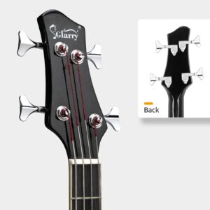 Glarry GMB101 Black 4 string Electric Acoustic Bass Guitar w/ 4-Band Equalizer - Image 16