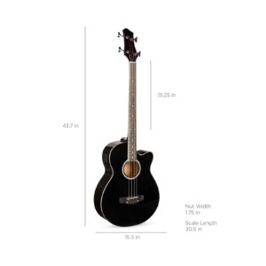 Acoustic Electric Bass Guitar - Full Size, 4 String, Fre... - Image 7