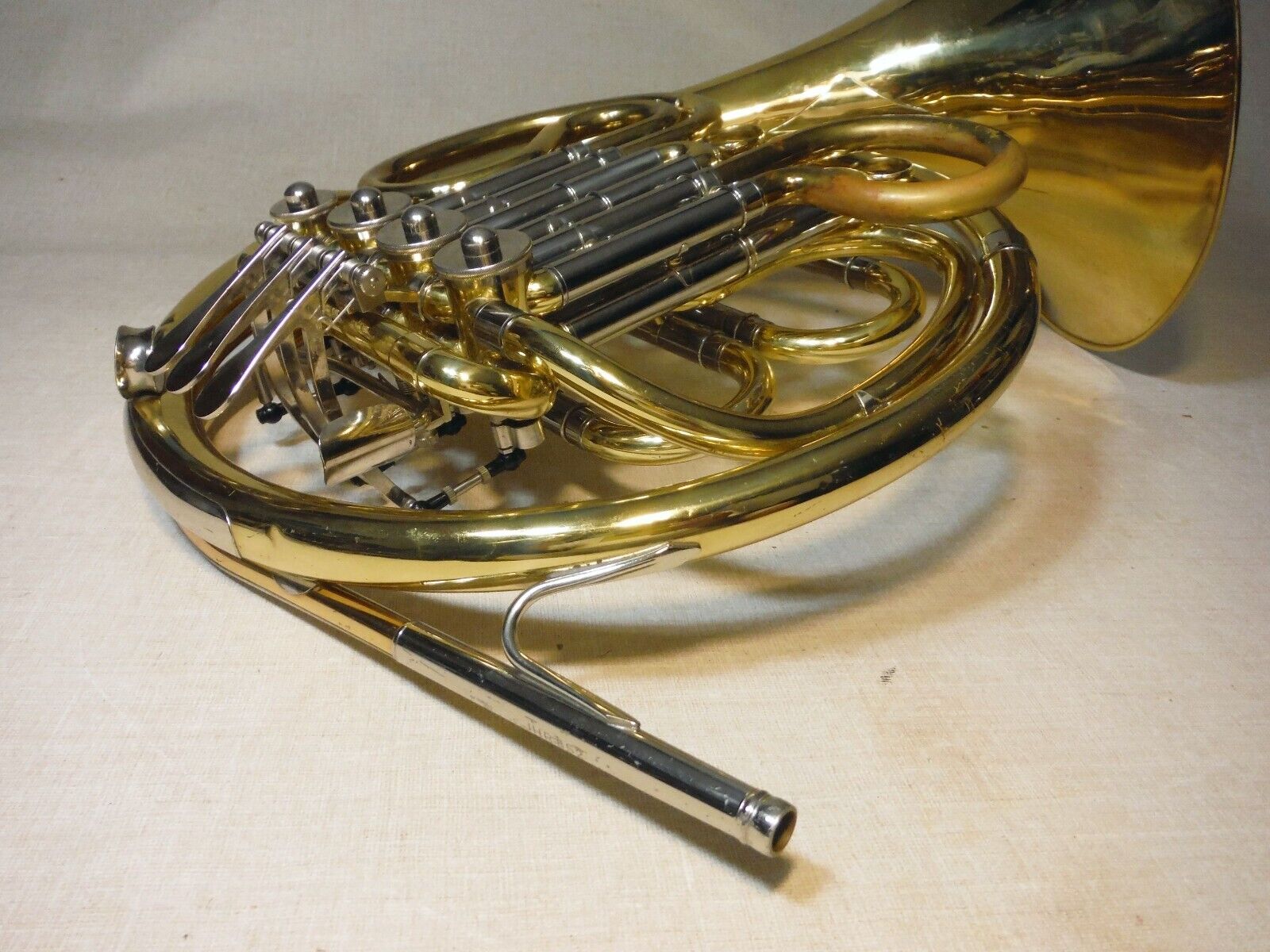 JUPITER JHR-852 DOUBLE FRENCH HORN BRASS WORKING GOOD W/DENTS CASE MOUTHPIECE 11