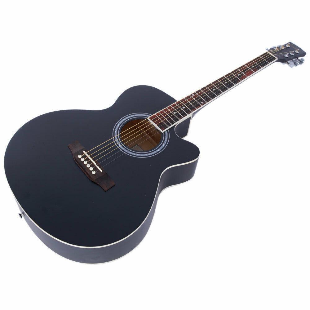 Glarry GT501 40″ Practice Beginner Spruce Folk Acoustic Guitar Black 1