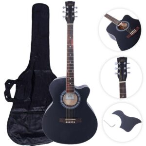 Glarry GT501 40" Practice Beginner Spruce Folk Acoustic Guitar Black - Image 2