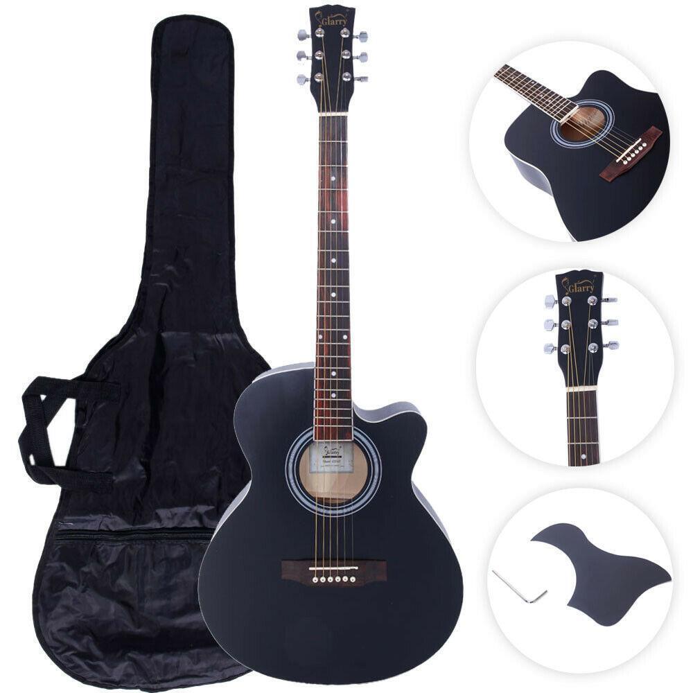 Glarry GT501 40″ Practice Beginner Spruce Folk Acoustic Guitar Black 2