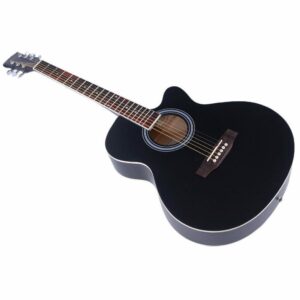 Glarry GT501 40" Practice Beginner Spruce Folk Acoustic Guitar Black - Image 5