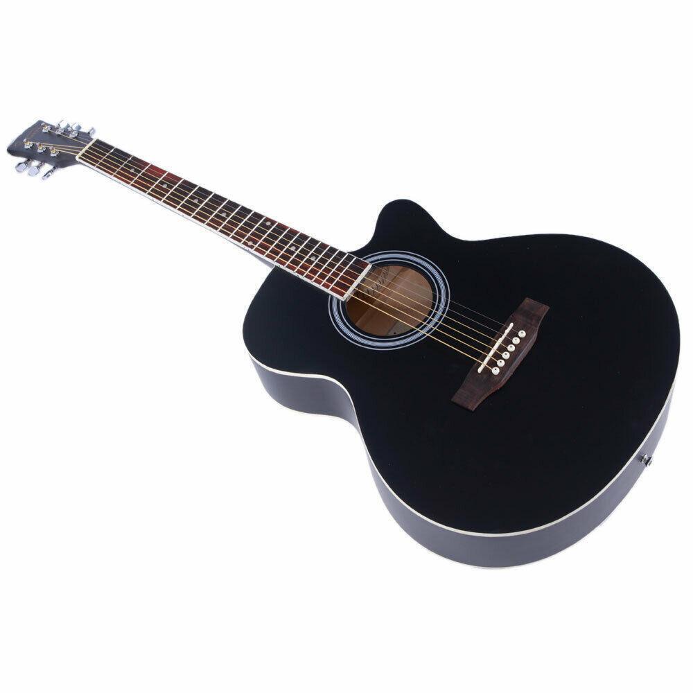 Glarry GT501 40″ Practice Beginner Spruce Folk Acoustic Guitar Black 5