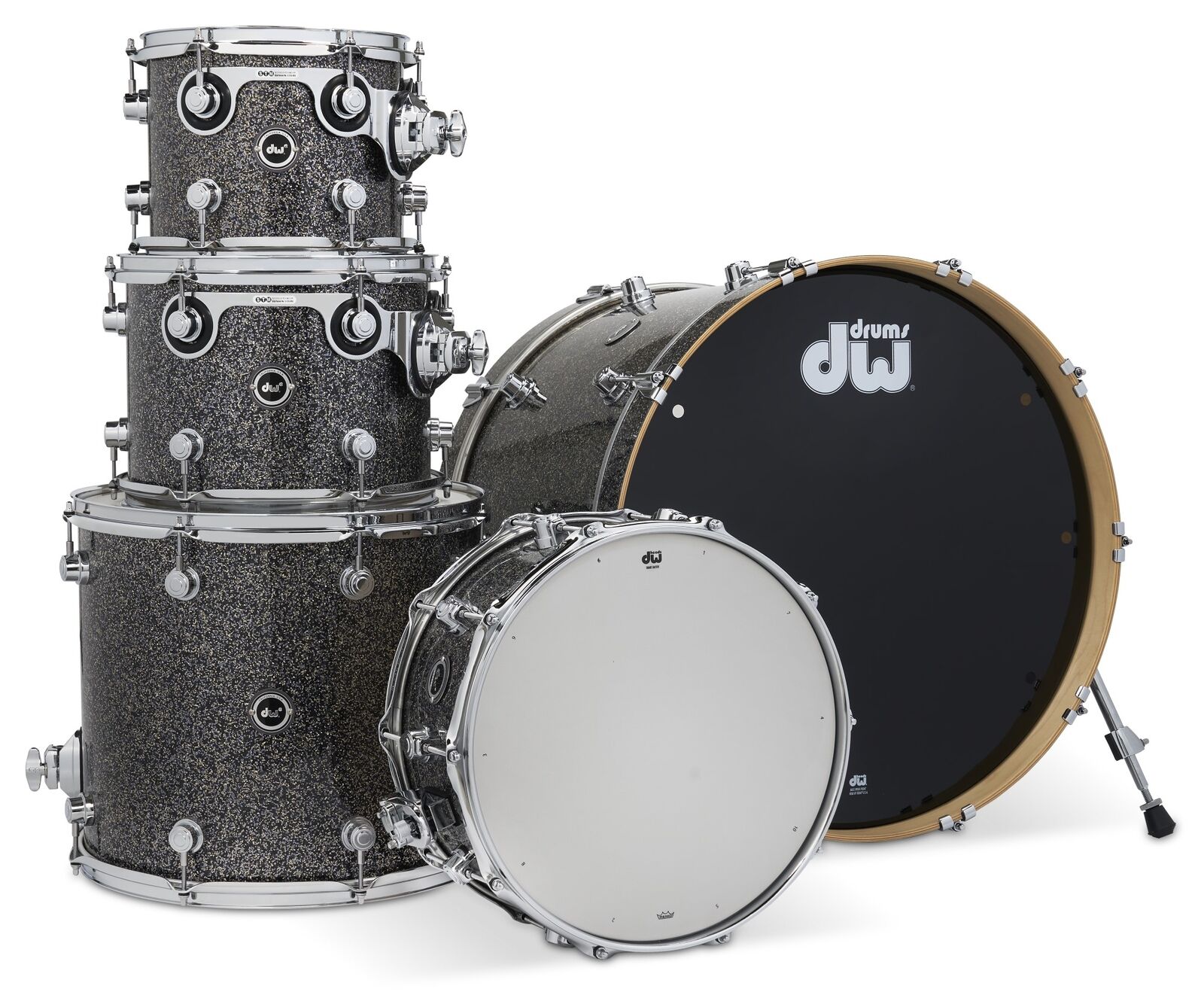 DW DEKTFP05 Acoustic/Electronic Convertible 5-Piece Drum Kit – Black Galaxy 1