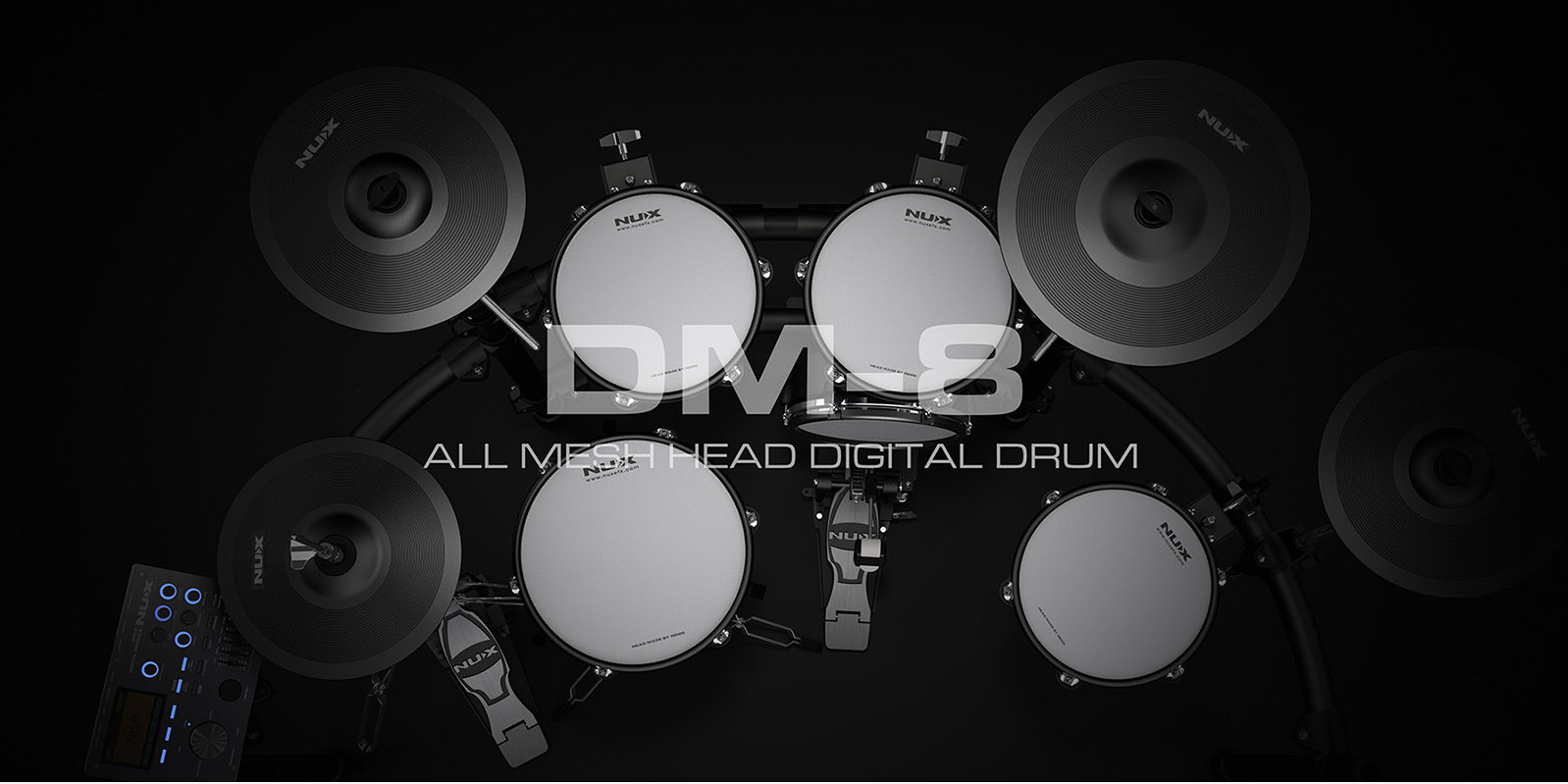 Newest! Nux DM8 all REMO Mesh head digital drum 9-Pieces Electronic Drum 3
