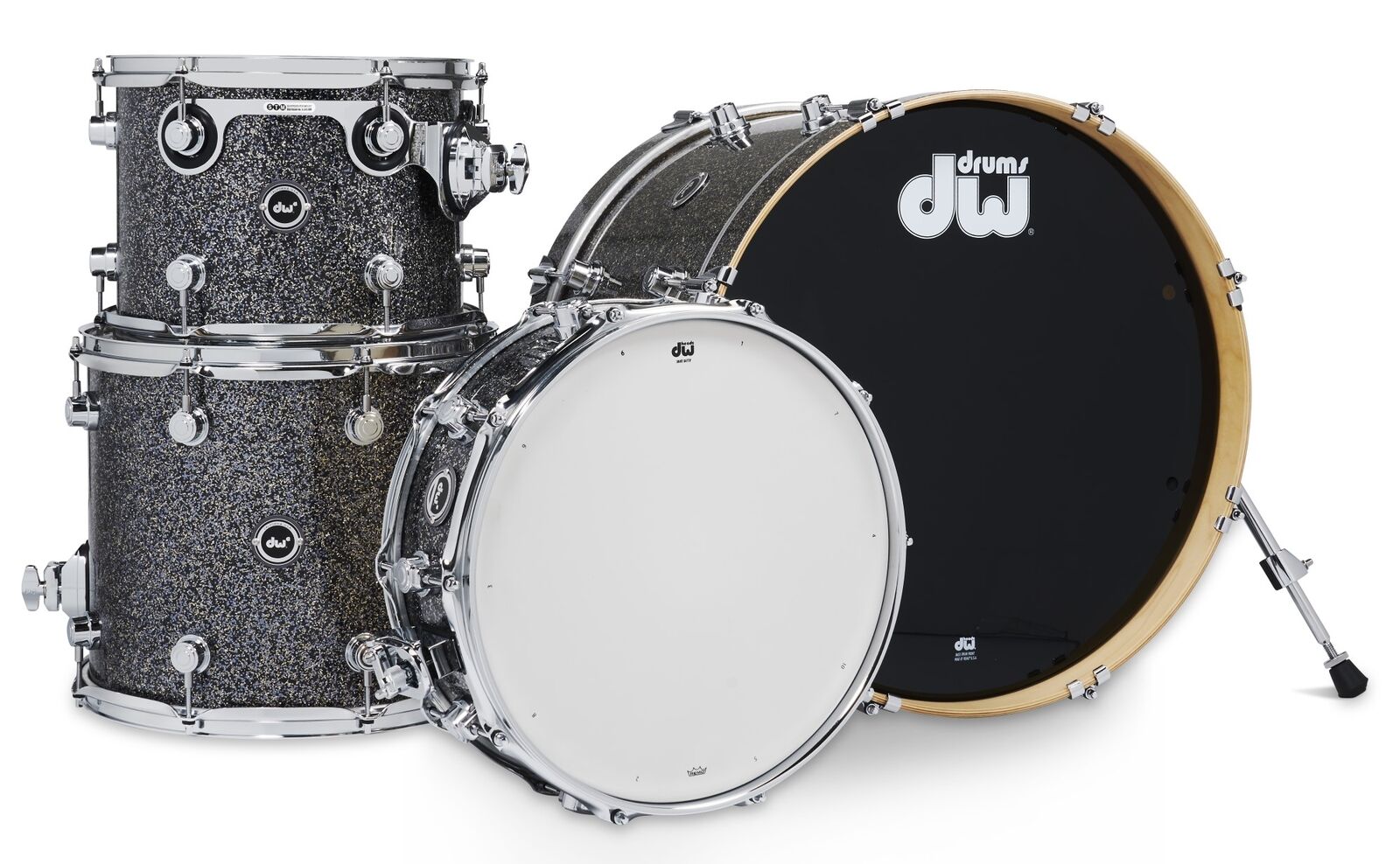 DW DEKTFP04 Acoustic/Electronic Convertible 4-Piece Drum Kit White Marine Pearl 1