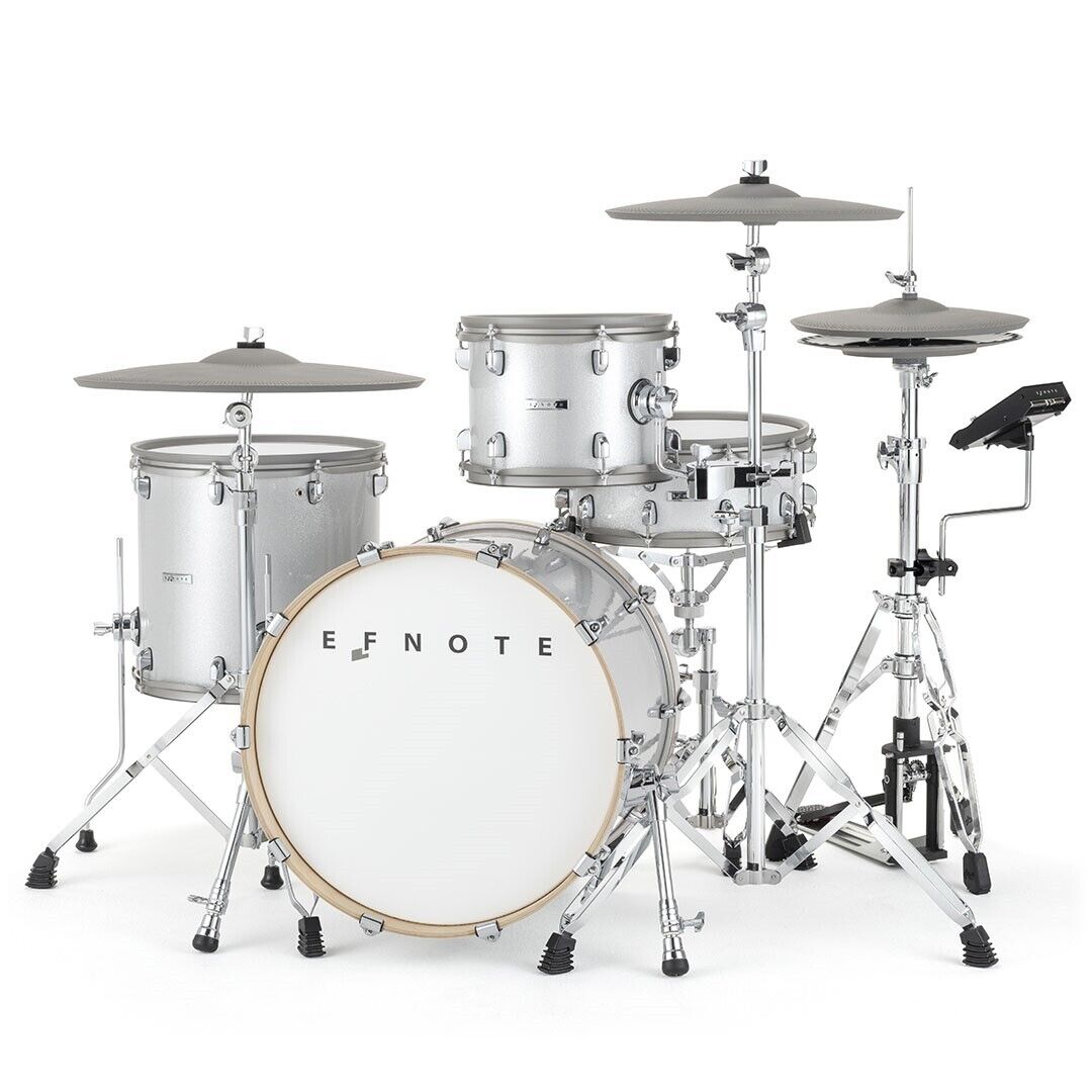 EFNOTE EFNOTE7 4-Piece Acoustic Designed Electronic Drum Set – White Sparkle 2