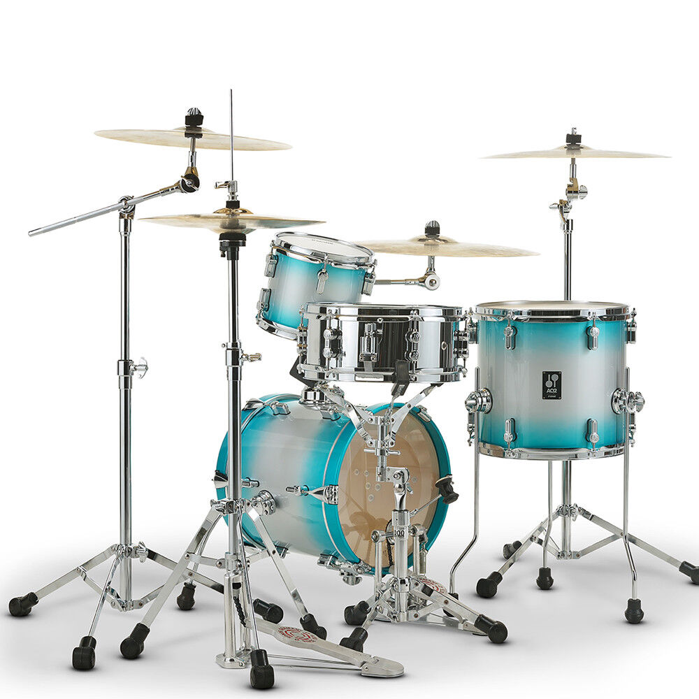 Sonor AQ2 MARTINI Maple 4 Piece Drum Set Shell Pack – Aqua Silverburst Lacquer 3